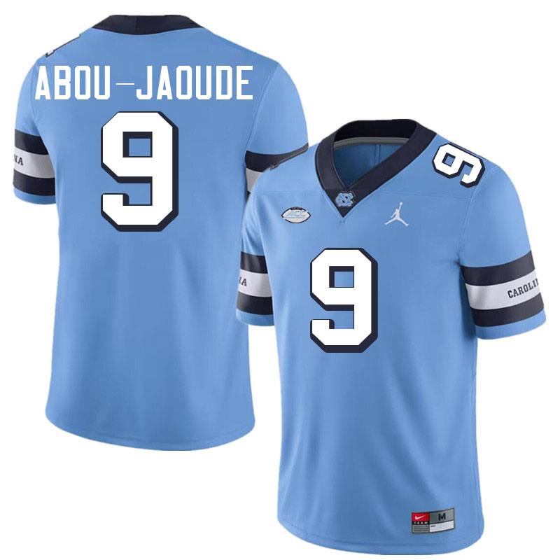 #9 Melkart Abou-Jaoude North Carolina Tar Heels College Football Jersey Stitched-Retro Blue